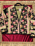Garden Trellis Floral Quilted Jacket – Handmade Patchwork Statement Jacket – XL