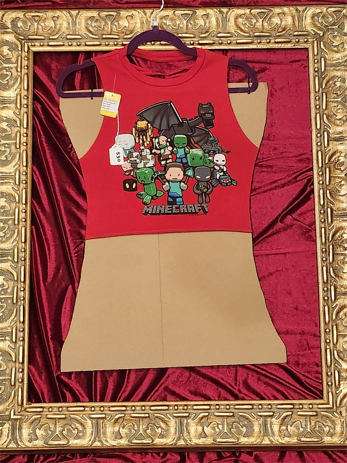 Minecraft Half Shirt Tank – Women’s Small – One of a Kind
