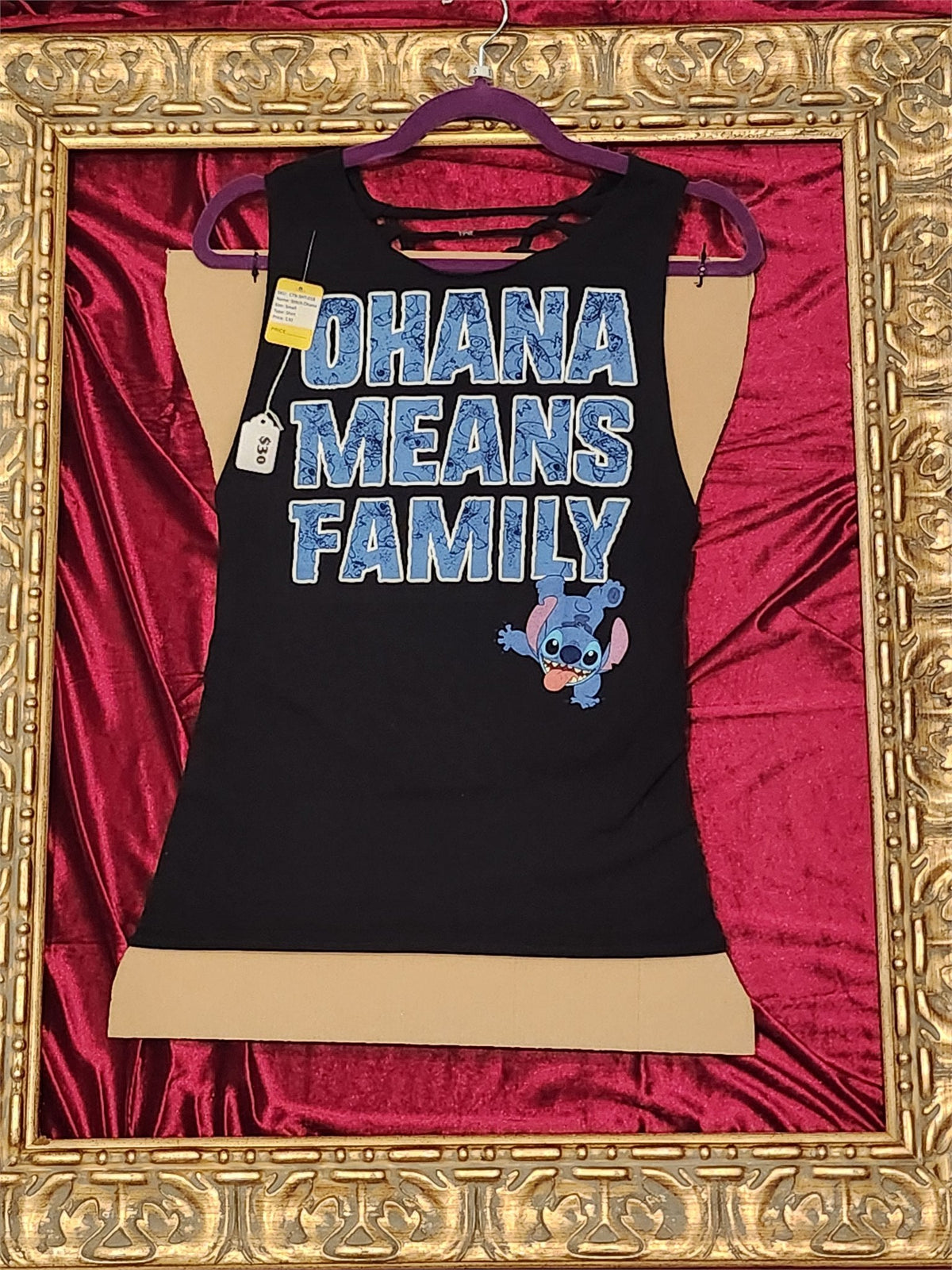 Ohana Means Family Tank Upcycled One-of-a-Kind Top – Women’s Small