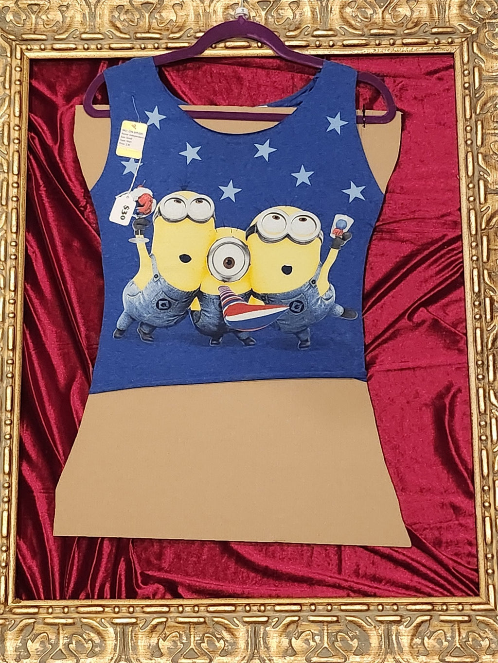 Minion Independence Day Tank Upcycled One-of-a-Kind Top – Women’s Small