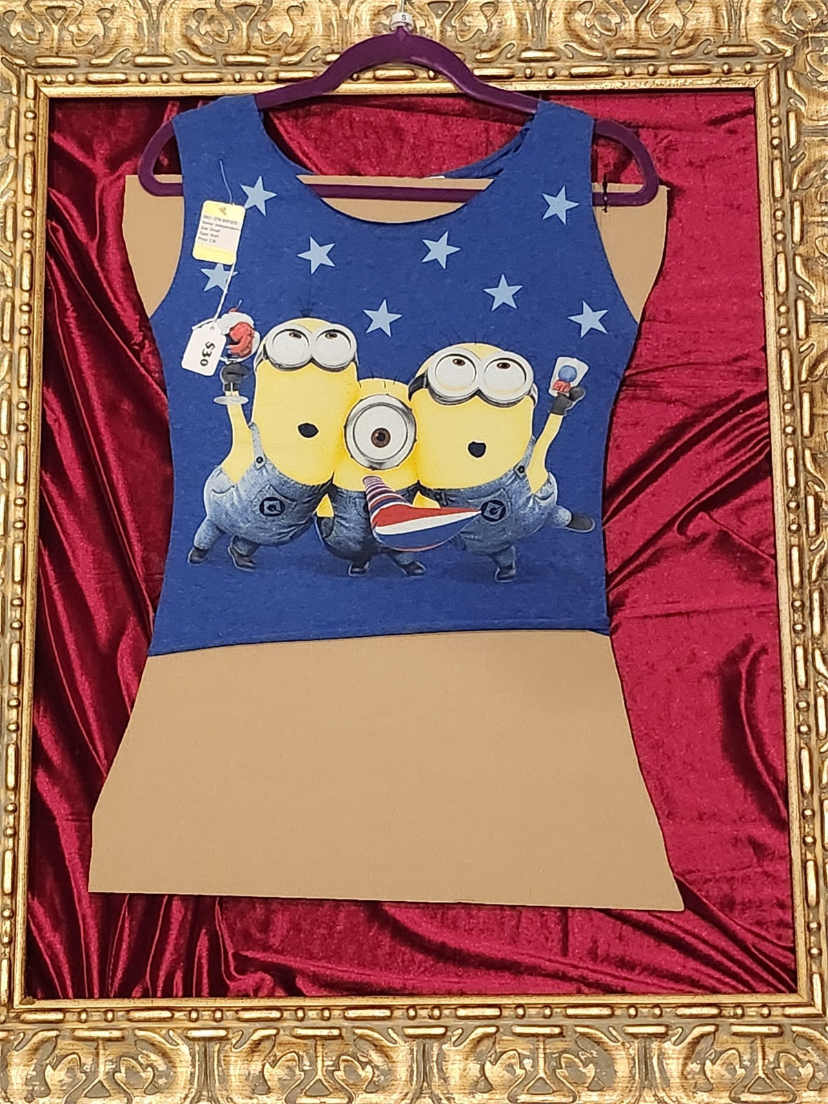 Minion Independence Day Tank Upcycled One-of-a-Kind Top – Women’s Small