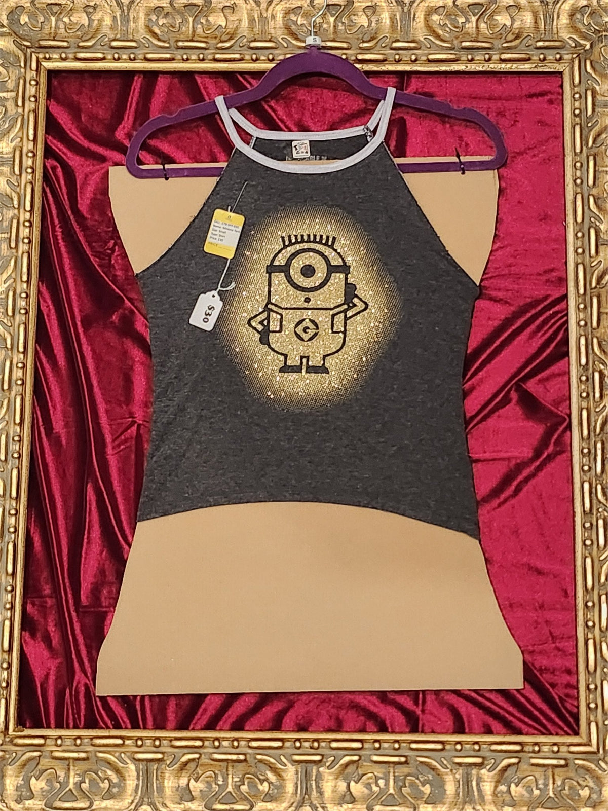 Minions Glitter Open-Back Tank – Women’s Small – One of a Kind