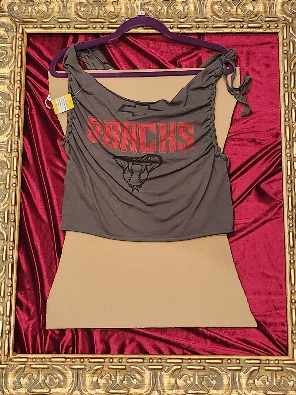Arizona Diamondbacks Shredded Open-Back Tank – Women’s Small – One of a Kind