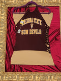 ASU Sun Devils Hand-Cut Side-Weave Halter Tank – Women’s Small – One of a Kind