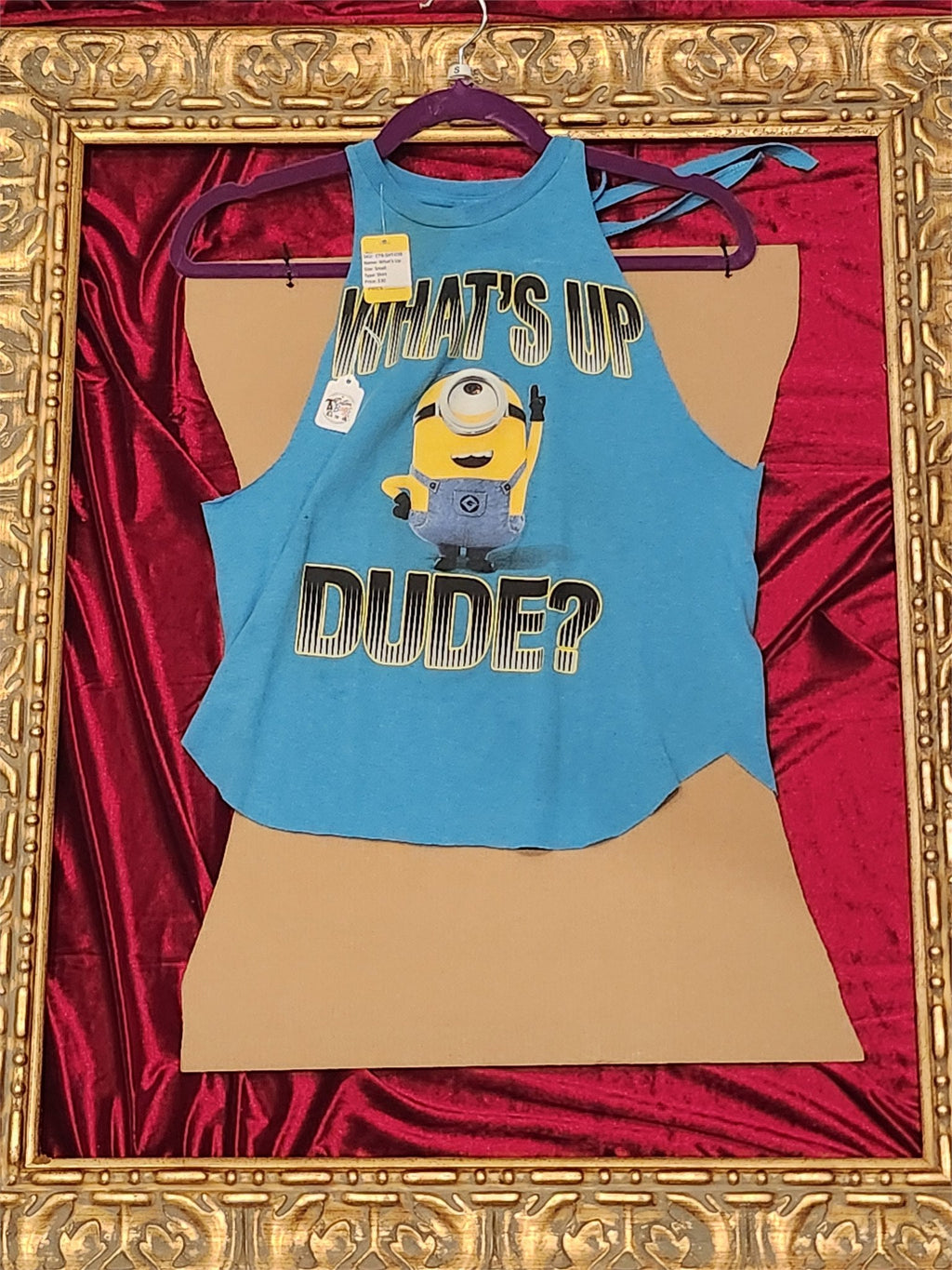 Minions What’s Up Dude Upcycled Halter Tank – Women’s Small – One of a Kind