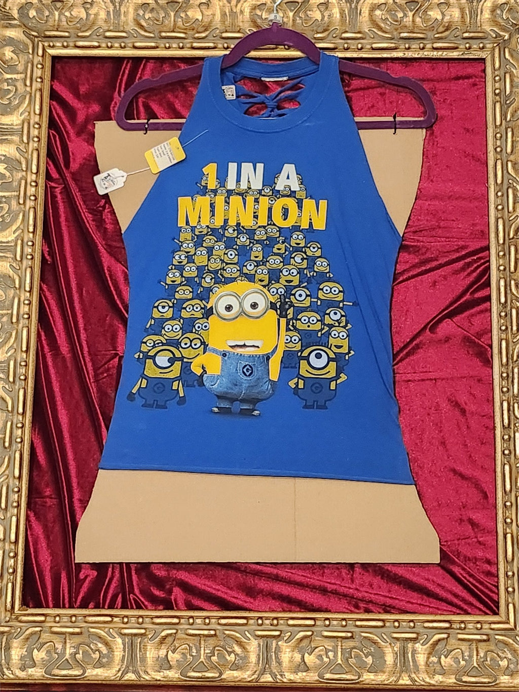 Minion “1 in a Million” Hand-Cut Woven Back Tank – Women’s Small – One of a Kind