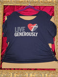 One-of-a-Kind Reworked Live Generously Shirt – XL