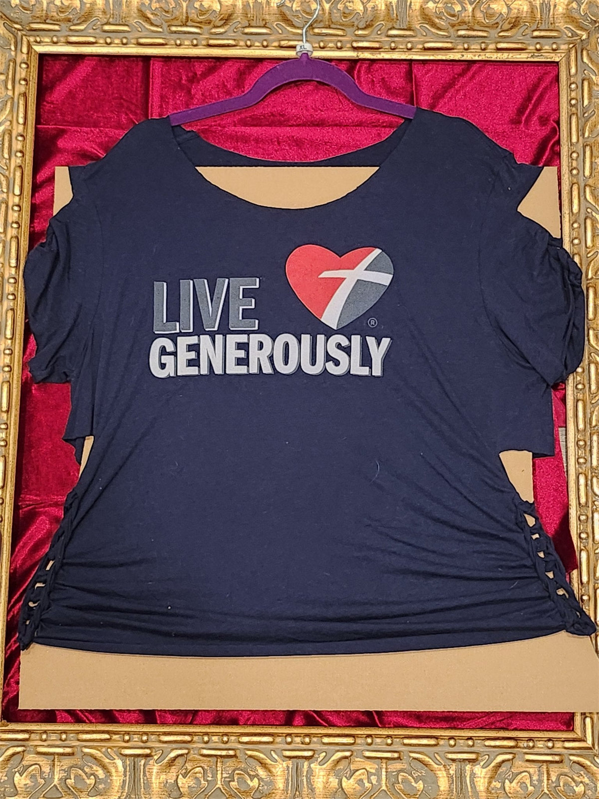 One-of-a-Kind Reworked Live Generously Shirt – XL