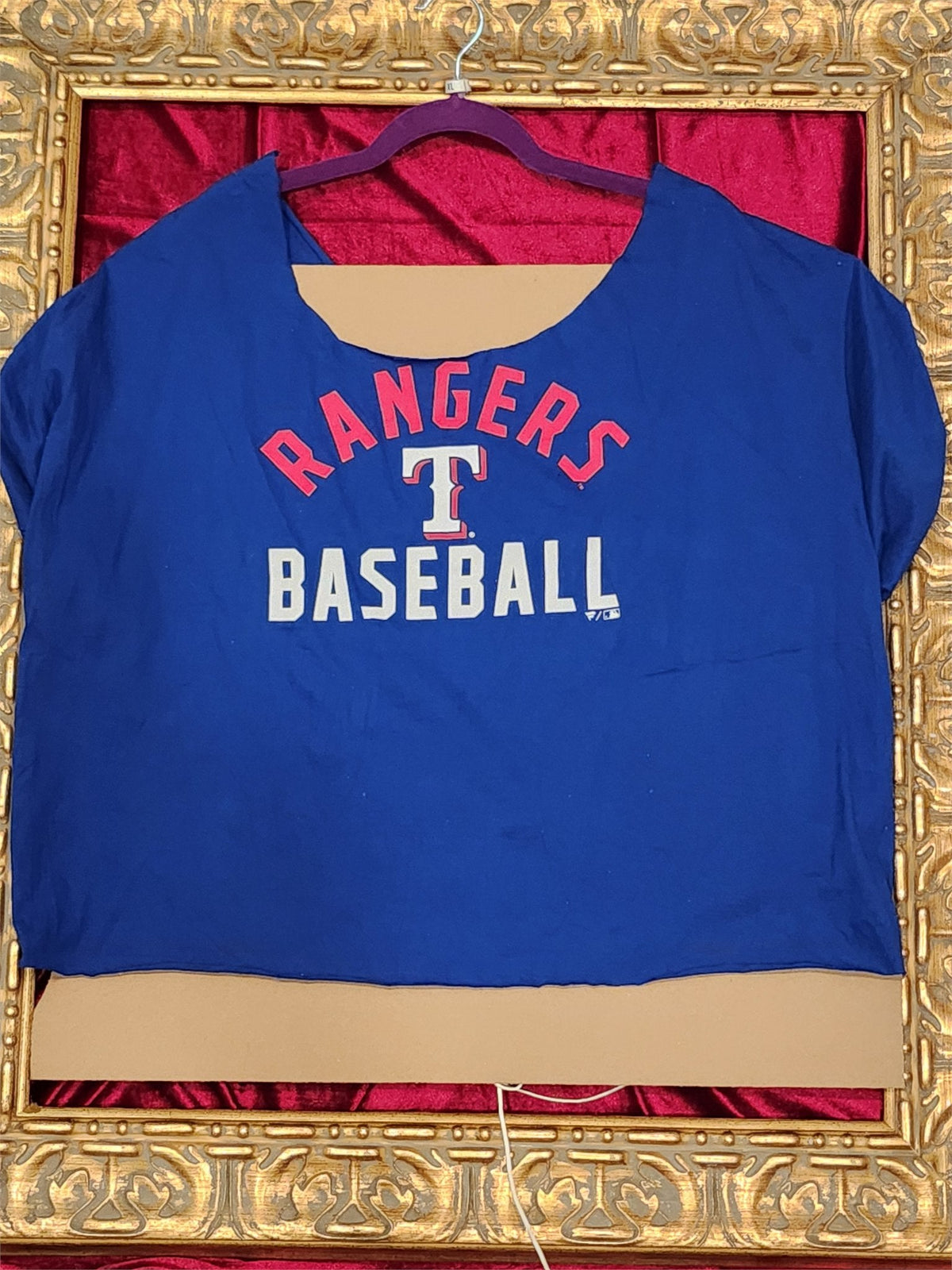 Rangers Baseball Shirt – Upcycled One-of-a-Kind Women’s XL Reworked Shirt