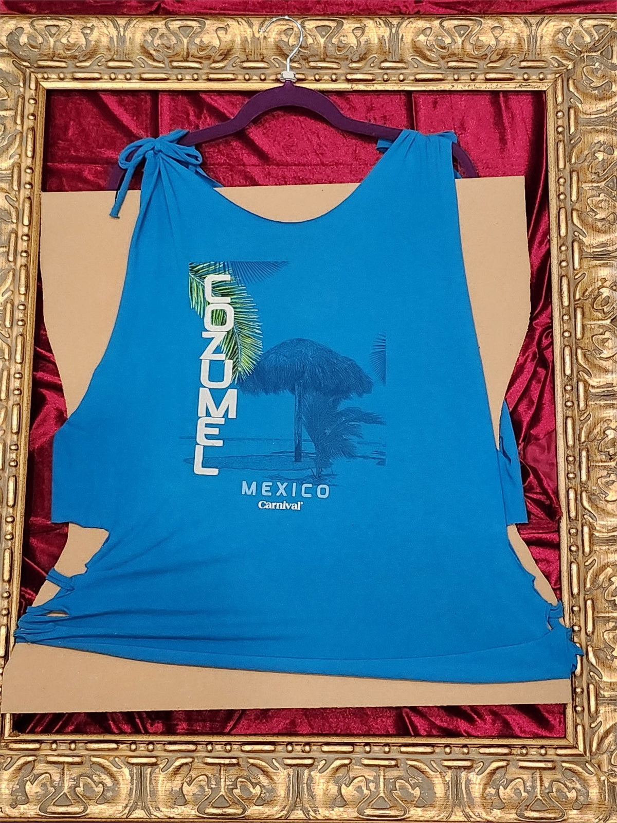Cozumel Mexico Tank – Upcycled One-of-a-Kind Women’s XL Reworked Tank
