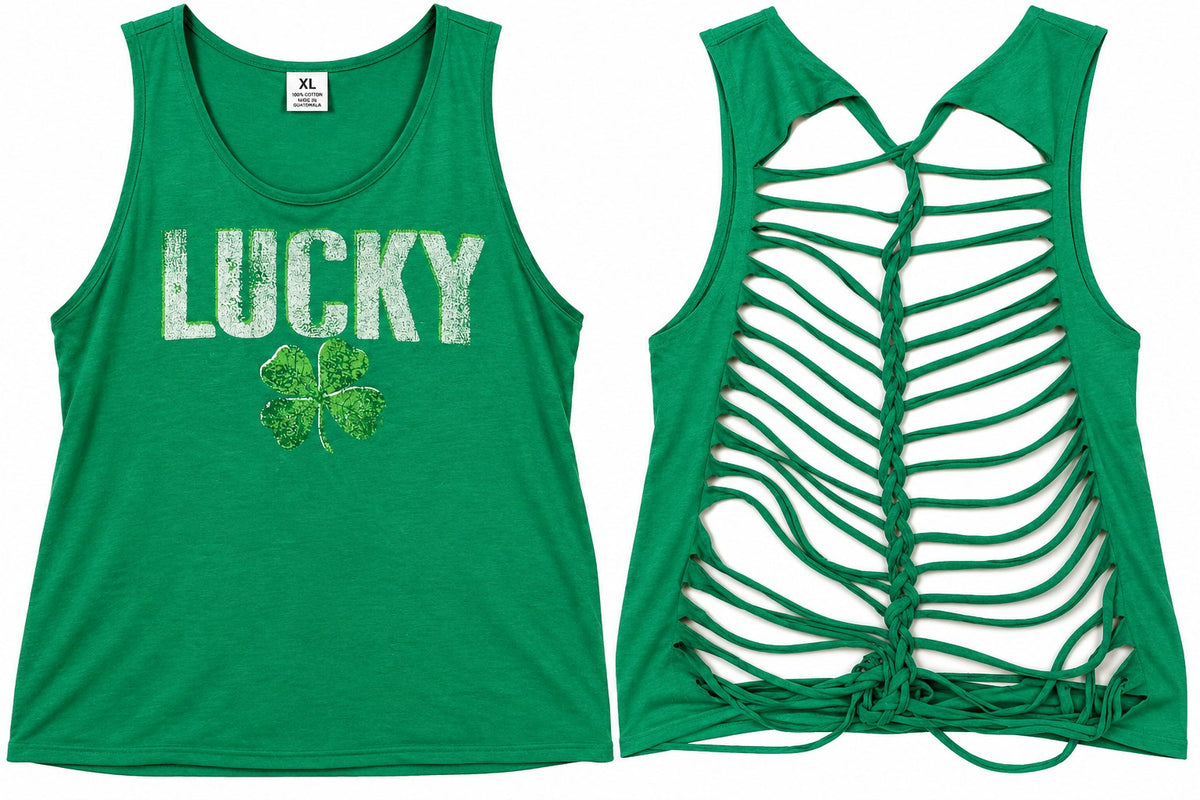 Lucky Tank – Upcycled One-of-a-Kind Women’s XL Reworked Tank - additional view