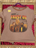Just Trust Us Shirt – Upcycled One-of-a-Kind Women’s XL Reworked Shirt
