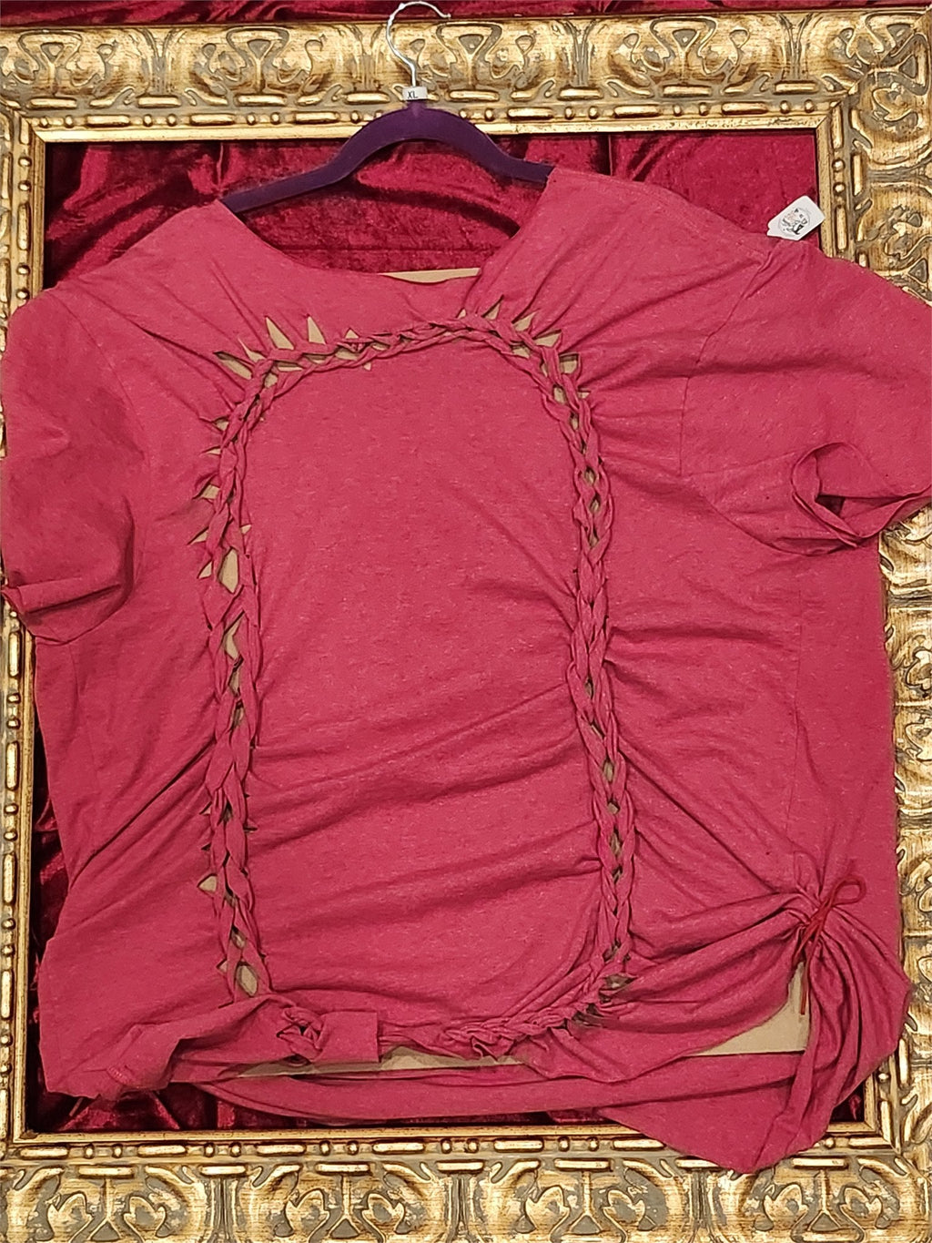 Mickey Mouse Christmas Shirt – Upcycled One-of-a-Kind Women’s XL Reworked Shirt - additional view
