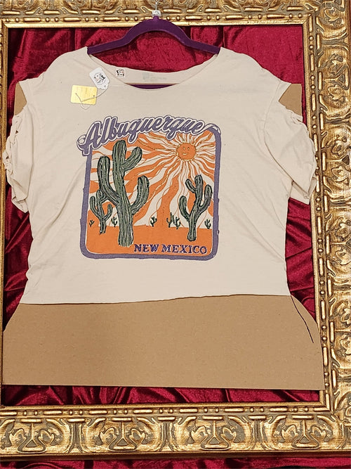 Albuquerque New Mexico Shirt – Upcycled One-of-a-Kind Women’s XL Reworked Shirt