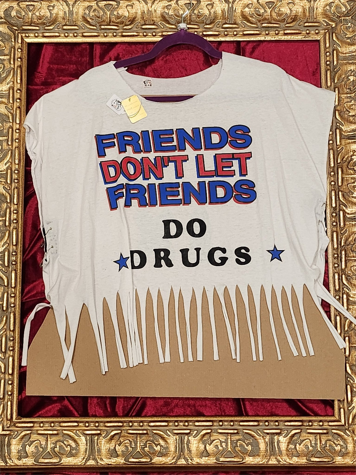 Friends Don’t Let Friends Do Drugs Shirt – Upcycled One-of-a-Kind Women’s XL Reworked Shirt