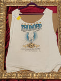 Country Thunder Tank – Upcycled One-of-a-Kind Women’s XL Reworked Tank