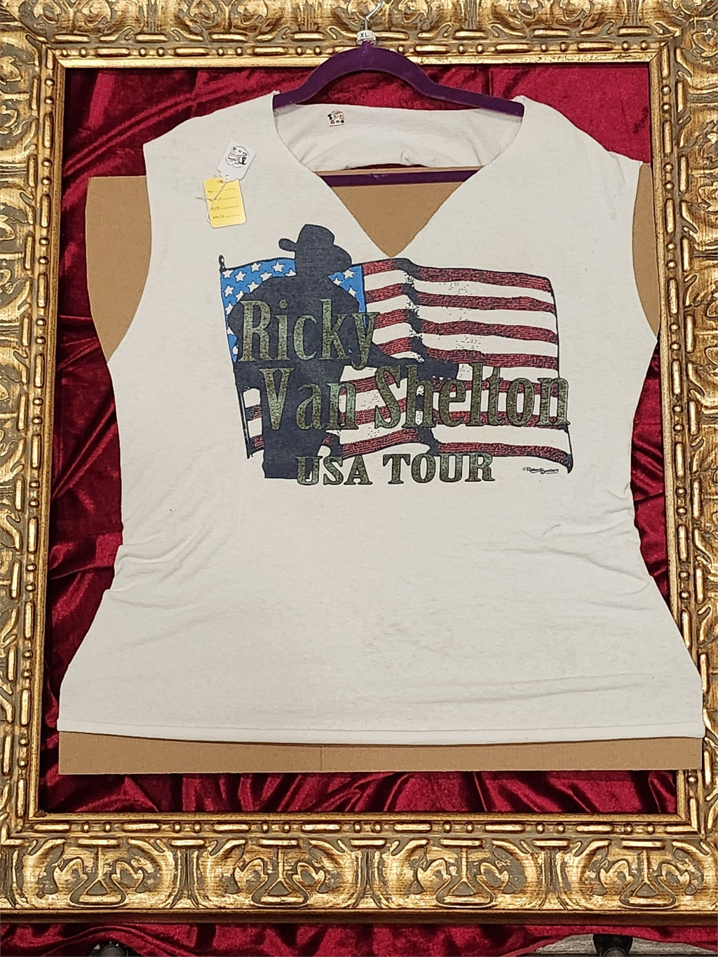 Ricky Van Shelton USA Tour Tank – Upcycled One-of-a-Kind Women’s XL Reworked Tank