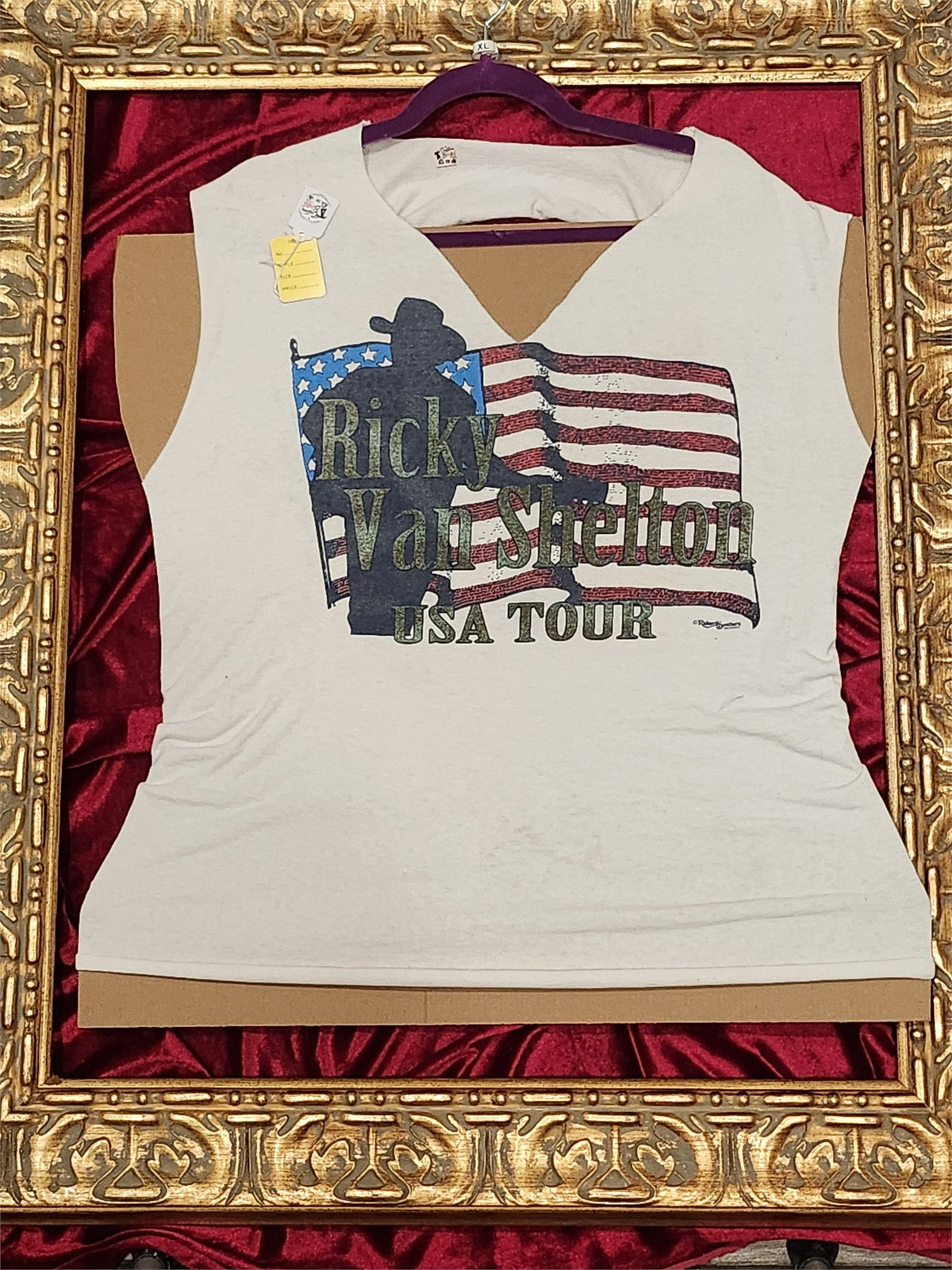Ricky Van Shelton USA Tour Tank – Upcycled One-of-a-Kind Women’s XL Reworked Tank