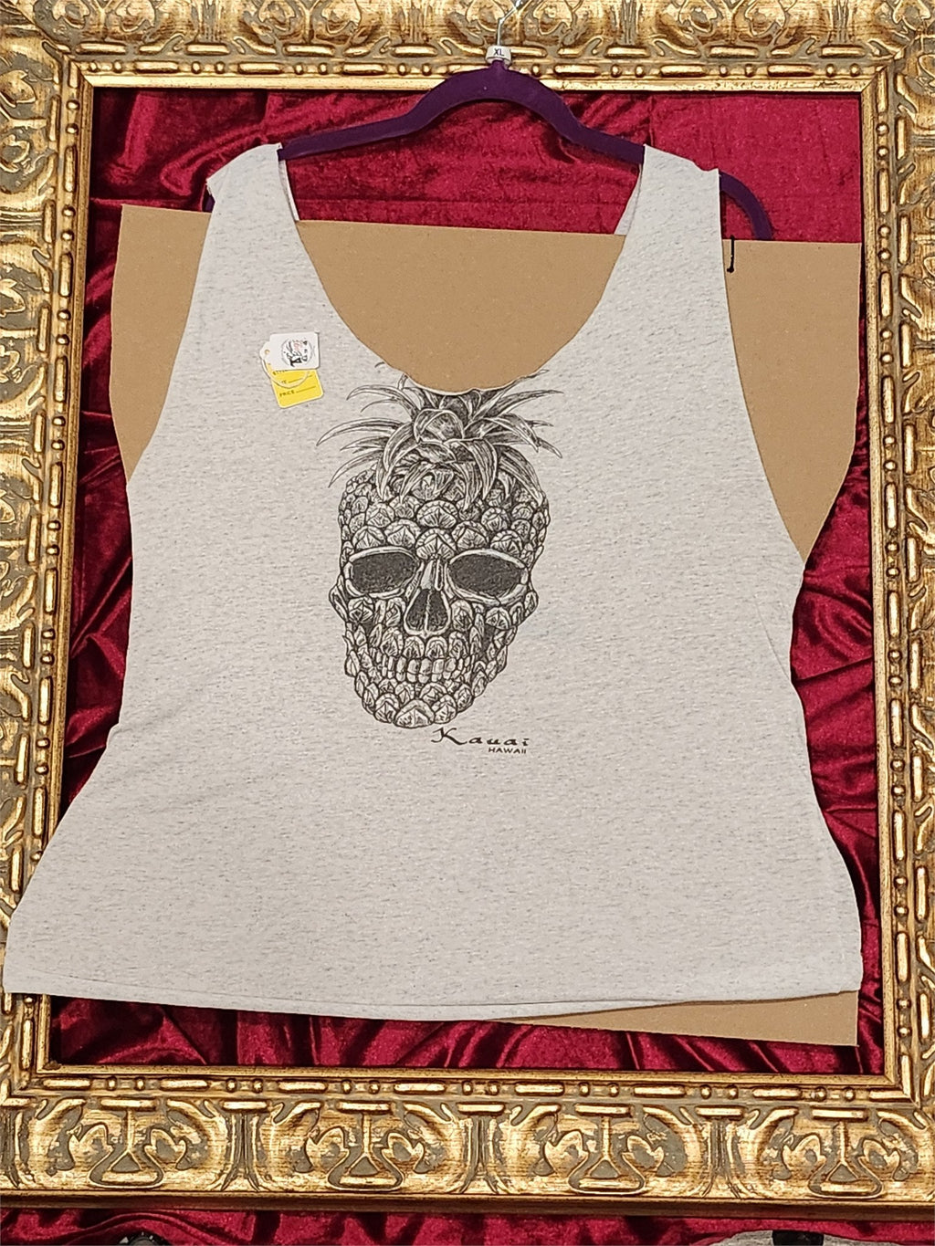 Pineapple Tank – Upcycled One-of-a-Kind Women’s XL Reworked Tank