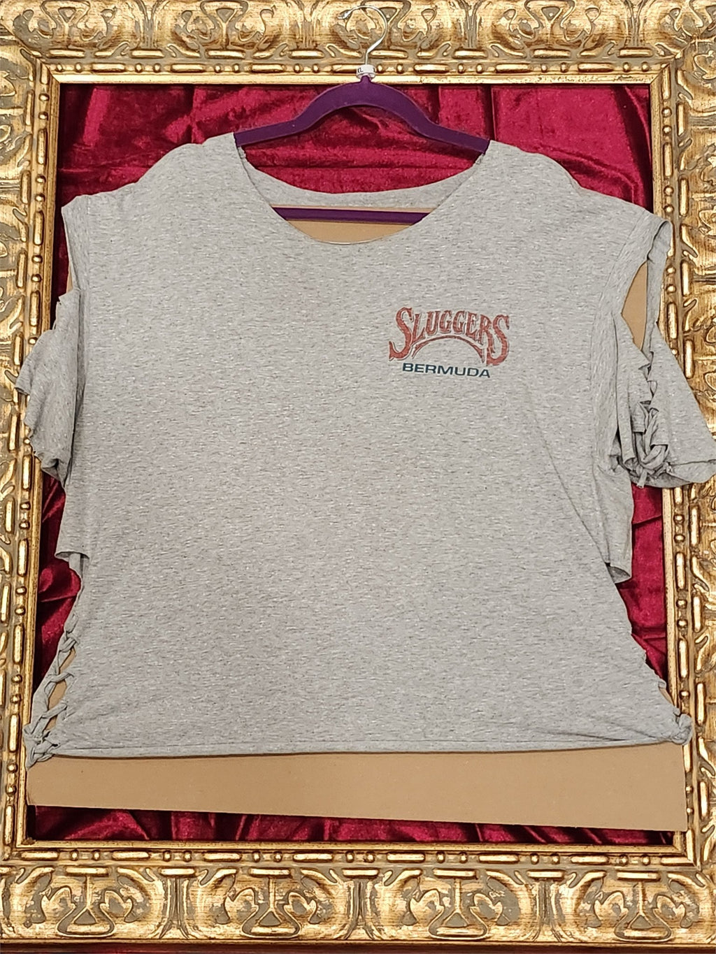 Sluggers Bermuda Shirt – Upcycled One-of-a-Kind Women’s XL Reworked Shirt