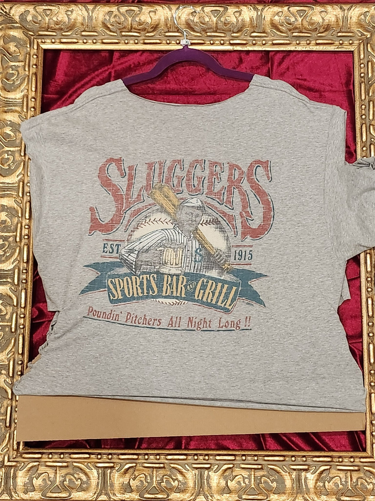 Sluggers Bermuda Shirt – Upcycled One-of-a-Kind Women’s XL Reworked Shirt - additional view