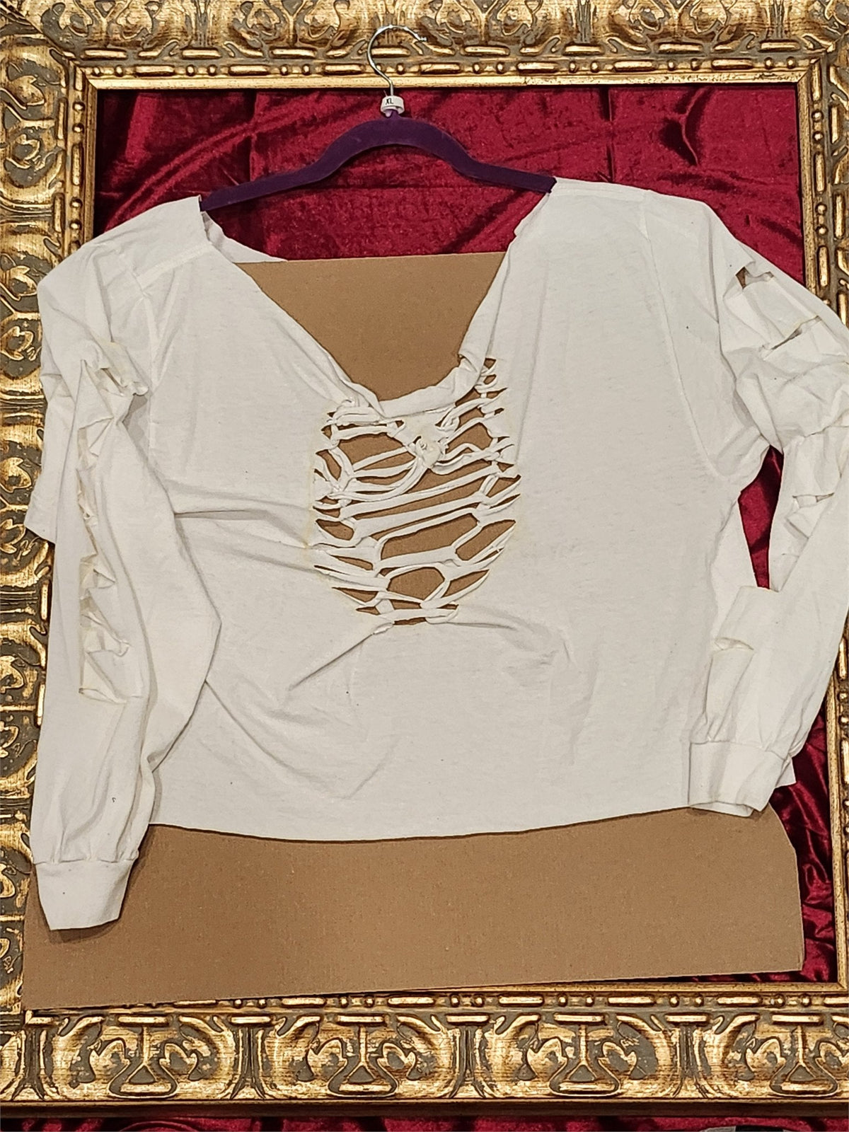 Give Blood Shirt – Upcycled One-of-a-Kind Women’s XL Reworked Shirt - additional view