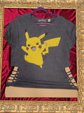 Pokémon Pikachu Cutout Shirt – One-of-a-Kind Women’s Large Reworked Tee