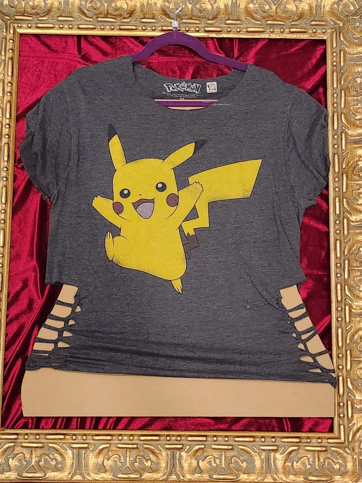 Pokémon Pikachu Cutout Shirt – One-of-a-Kind Women’s Large Reworked Tee