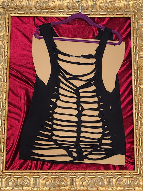 ASU Fear the Fork Rhinestone Cutout Tank – One-of-a-Kind Women’s Large Reworked Top - additional view