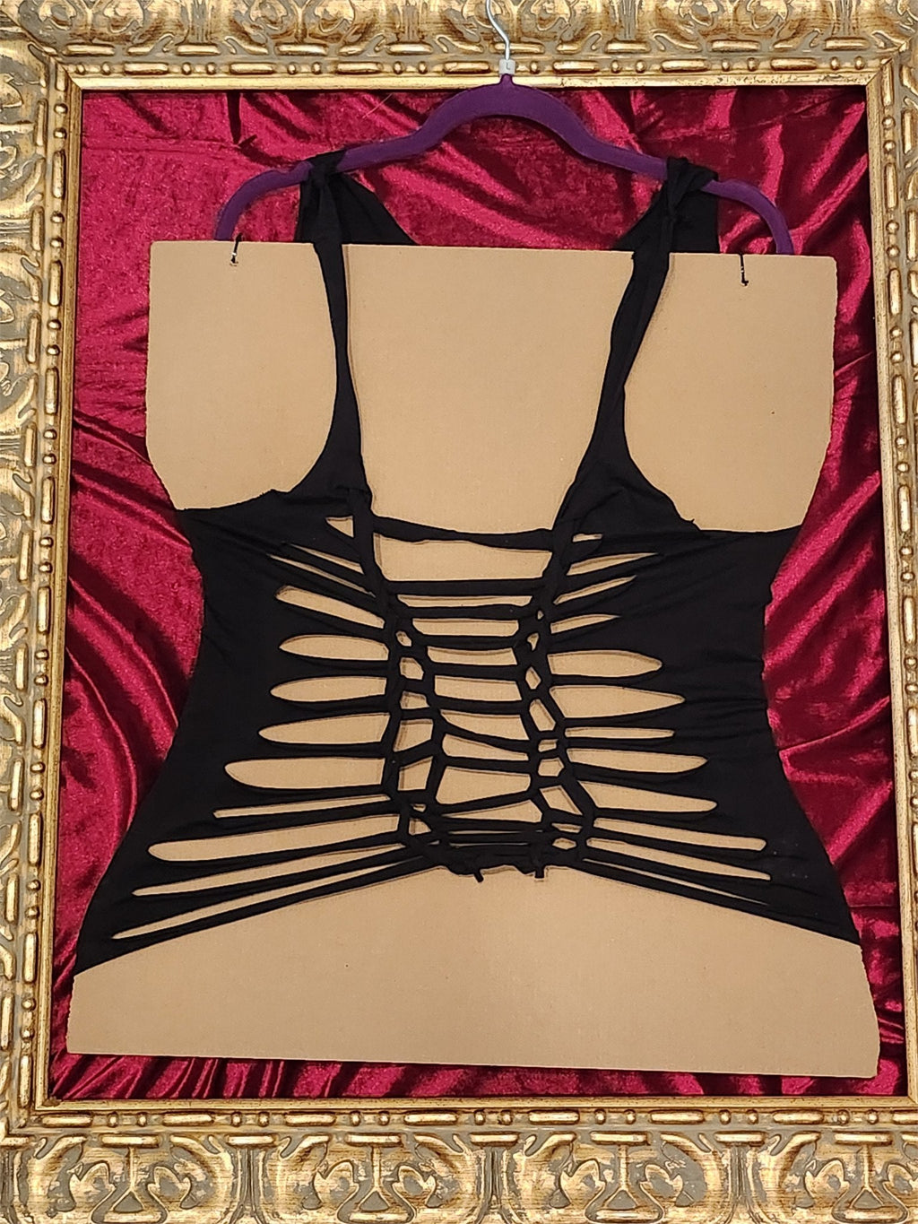 Waylon Jennings Rhinestone Open-Back Tank – One-of-a-Kind Women’s Large Reworked Top - additional view