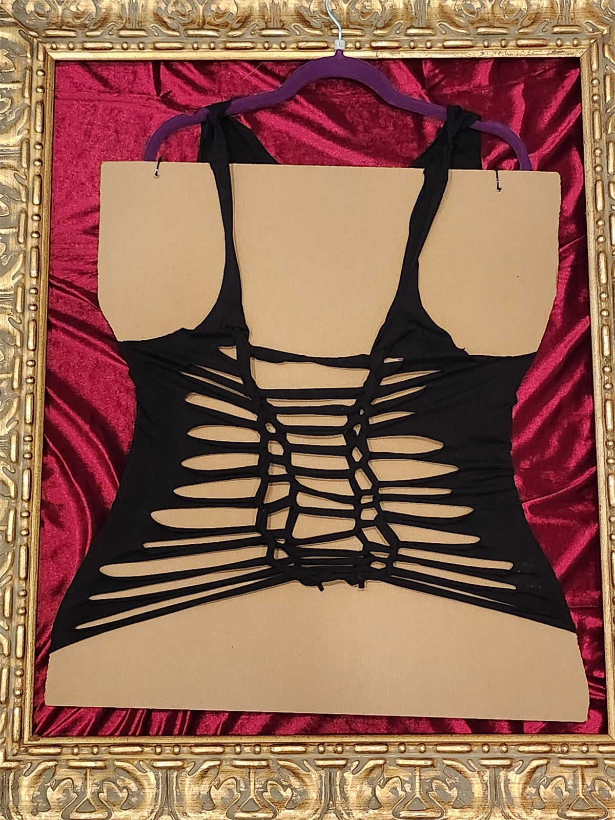 Waylon Jennings Rhinestone Open-Back Tank – One-of-a-Kind Women’s Large Reworked Top - additional view