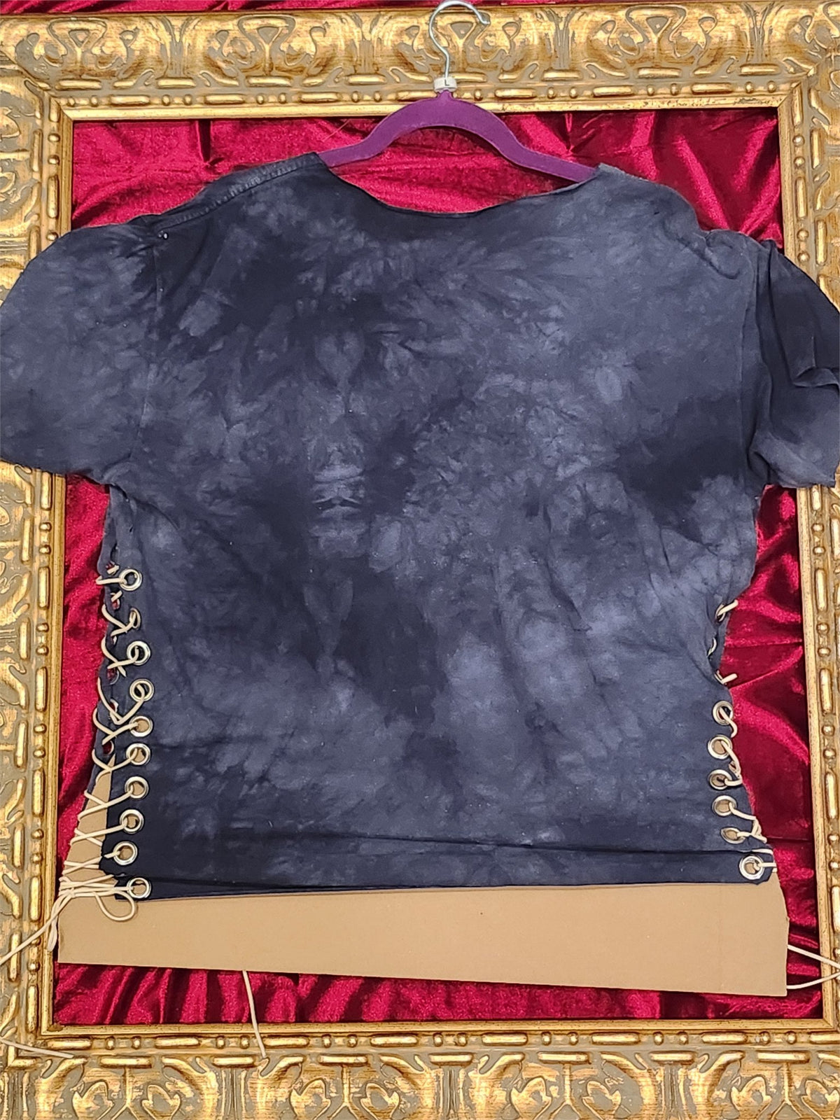 Pounce Cat Lace-Up Side Shirt – One-of-a-Kind Women’s Large Reworked Tee - additional view