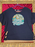 Come Together Side-Cut Shirt – One-of-a-Kind Women’s Large Reworked Tee
