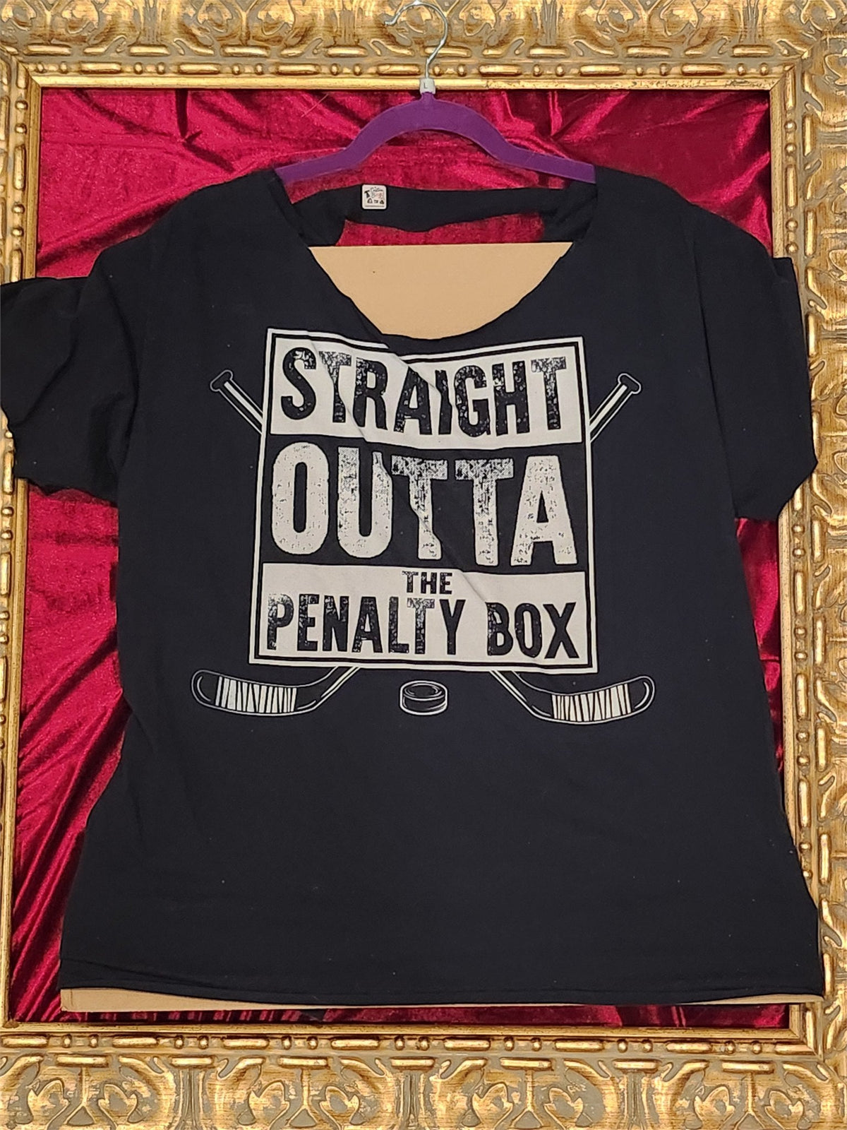 One-of-a-Kind Straight Outta Penalty Box Upcycled Shirt – Women’s Large