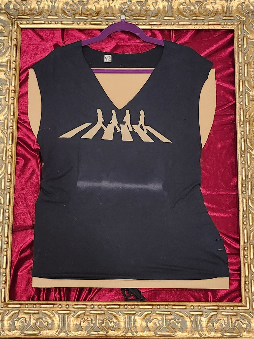One-of-a-Kind Beatles Walking Upcycled Tank – Women’s Large