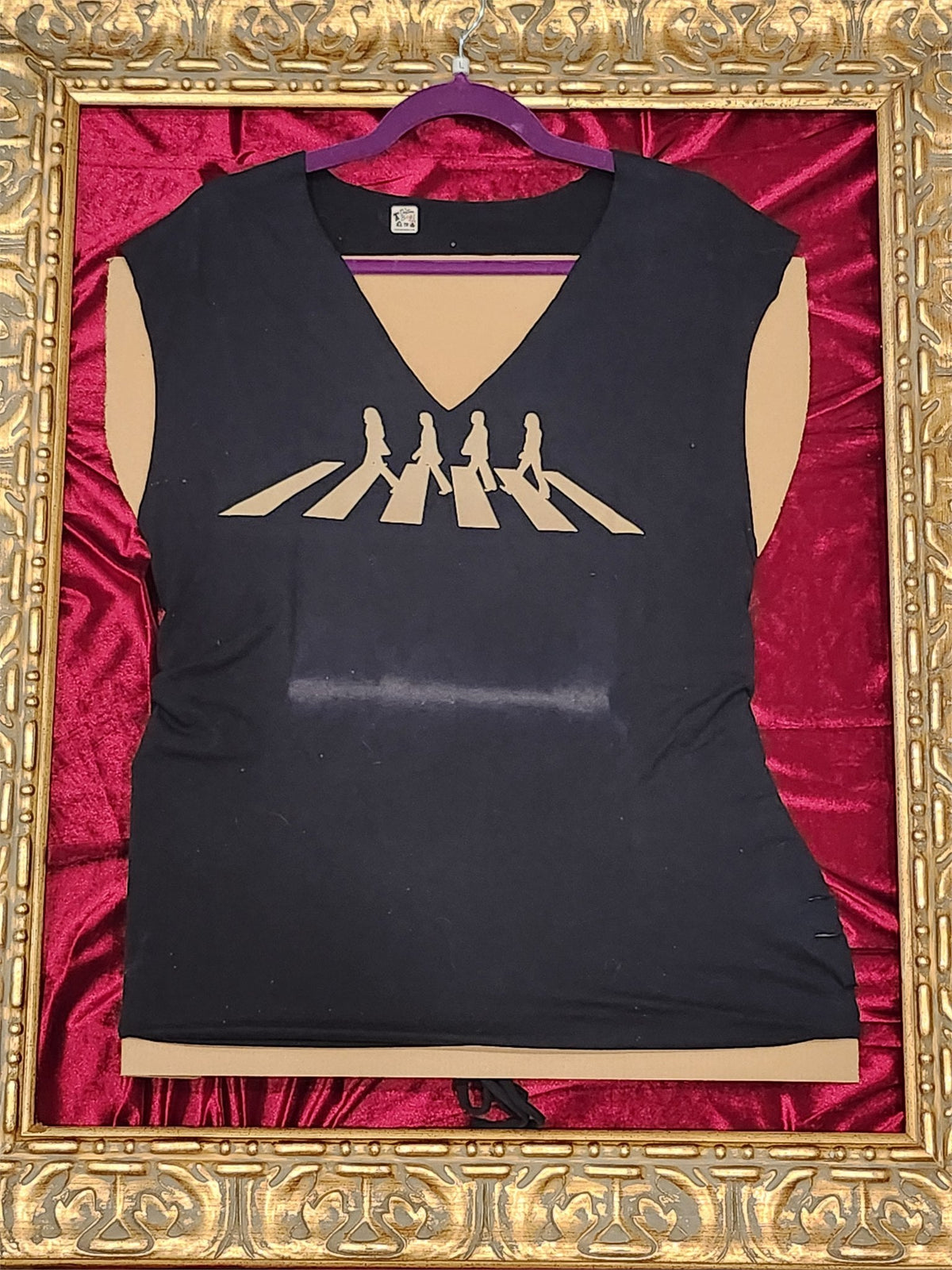 One-of-a-Kind Beatles Walking Upcycled Tank – Women’s Large