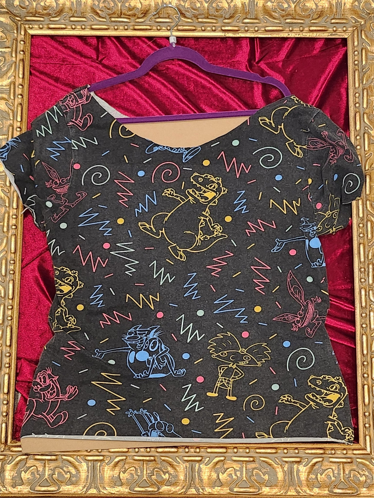 One-of-a-Kind Cartoon Upcycled Tank – Women’s Large