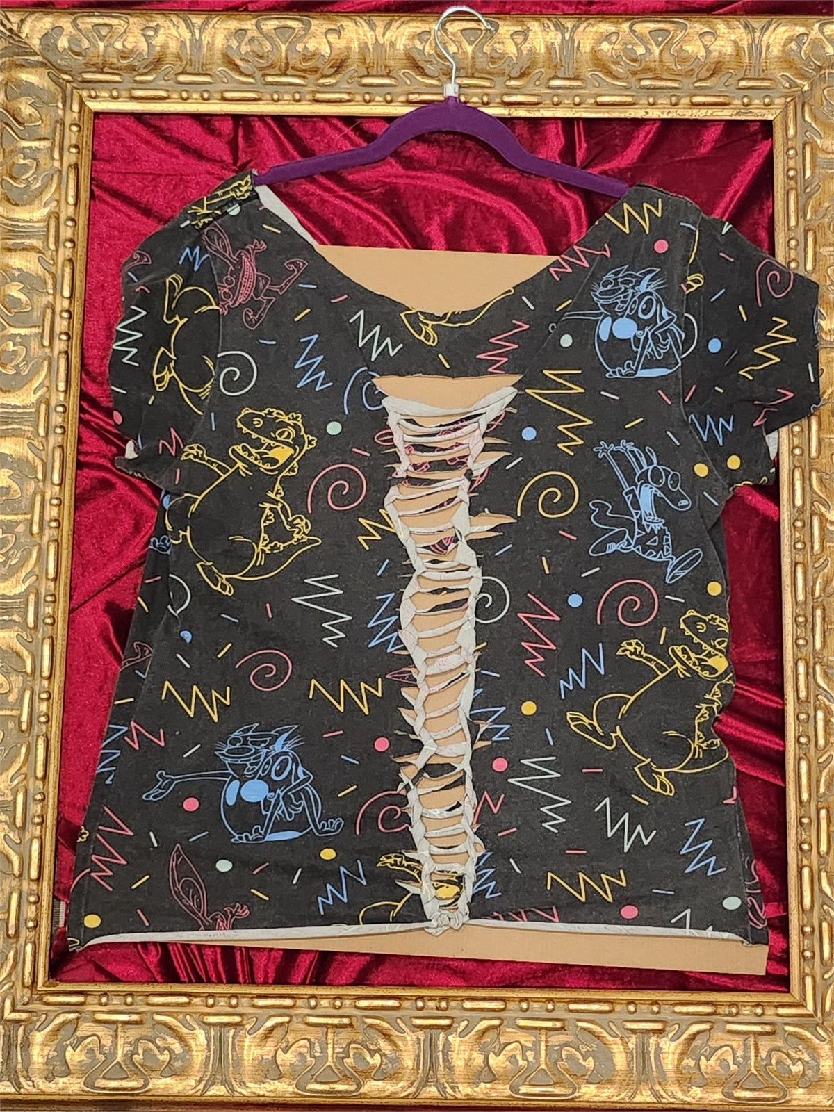 One-of-a-Kind Cartoon Upcycled Tank – Women’s Large - additional view