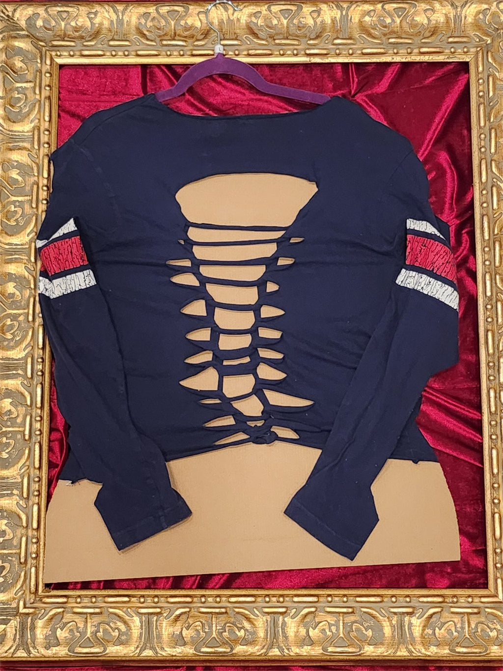 One-of-a-Kind Patriots Rhinestone Upcycled Shirt – Women’s Large - additional view