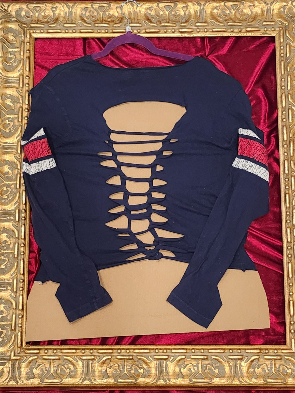 One-of-a-Kind Patriots Rhinestone Upcycled Shirt – Women’s Large - additional view