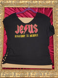 One-of-a-Kind Jesus Highway to Heaven Upcycled Shirt – Women’s Large