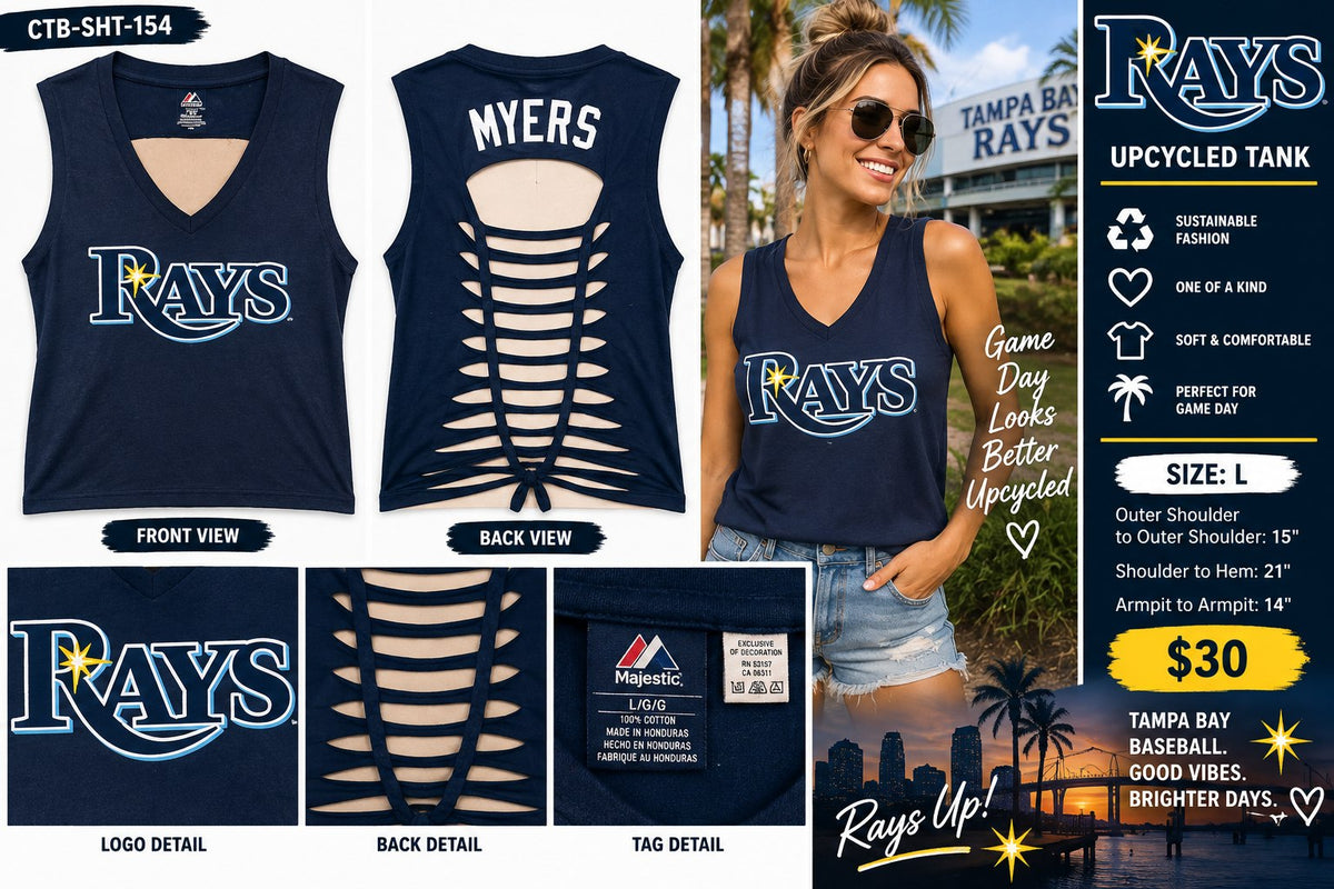 One-of-a-Kind Rays Reworked Tank – Women’s Large - details and styling