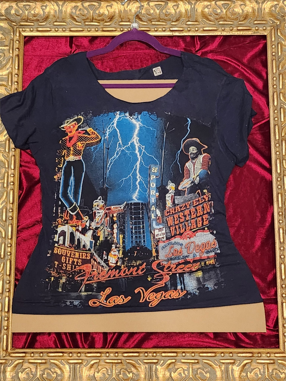 Las Vegas Fremont Street – One-of-a-Kind Women’s L Reworked Shirt