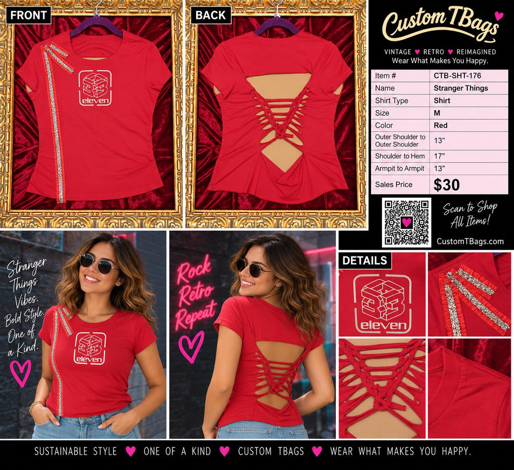 Stranger Things – One-of-a-Kind Women’s M Reworked Shirt - details and styling