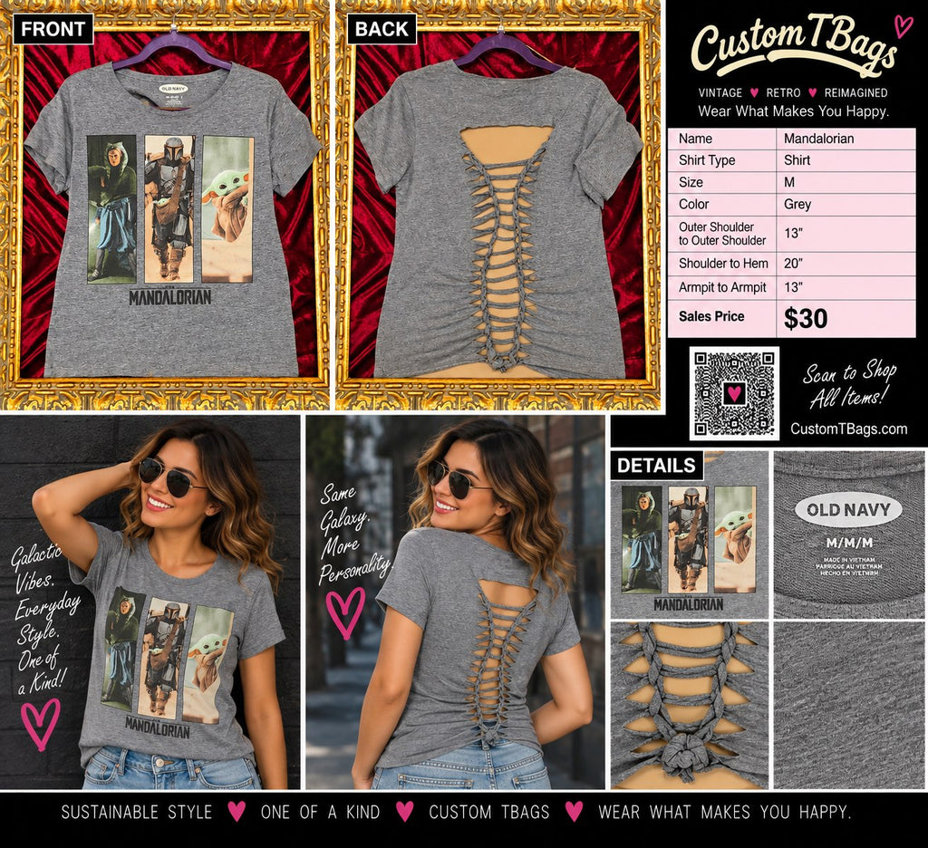 Mandalorian – One-of-a-Kind Women’s M Reworked Shirt - details and styling