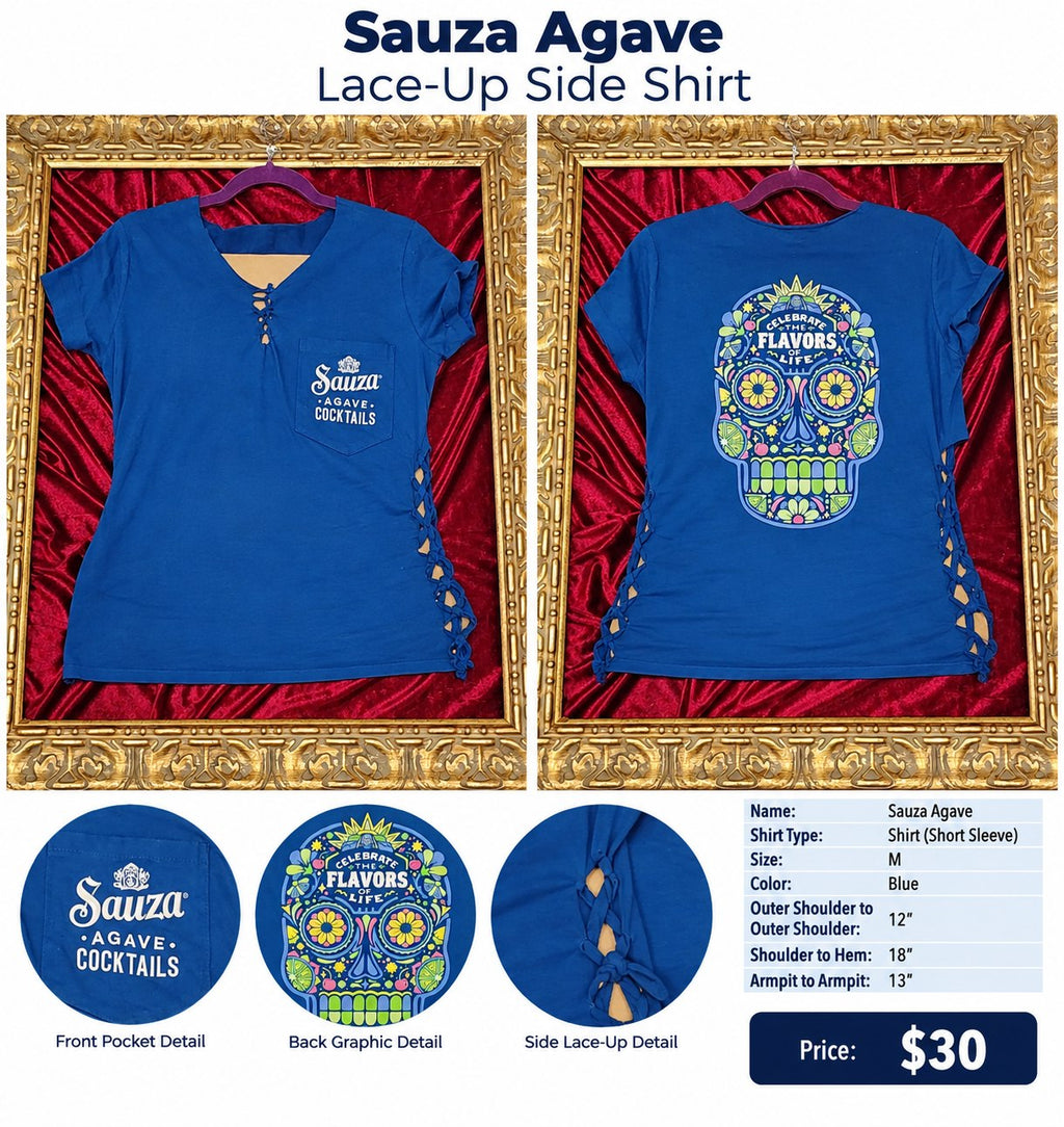 Sauza Agave – One-of-a-Kind Women’s M Reworked Shirt - details and styling