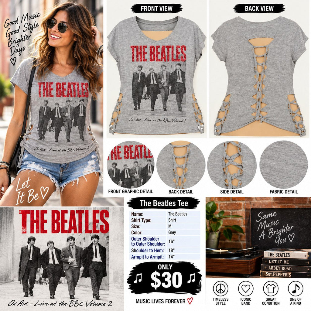 The Beatles – One-of-a-Kind Women’s M Reworked Shirt - details and styling