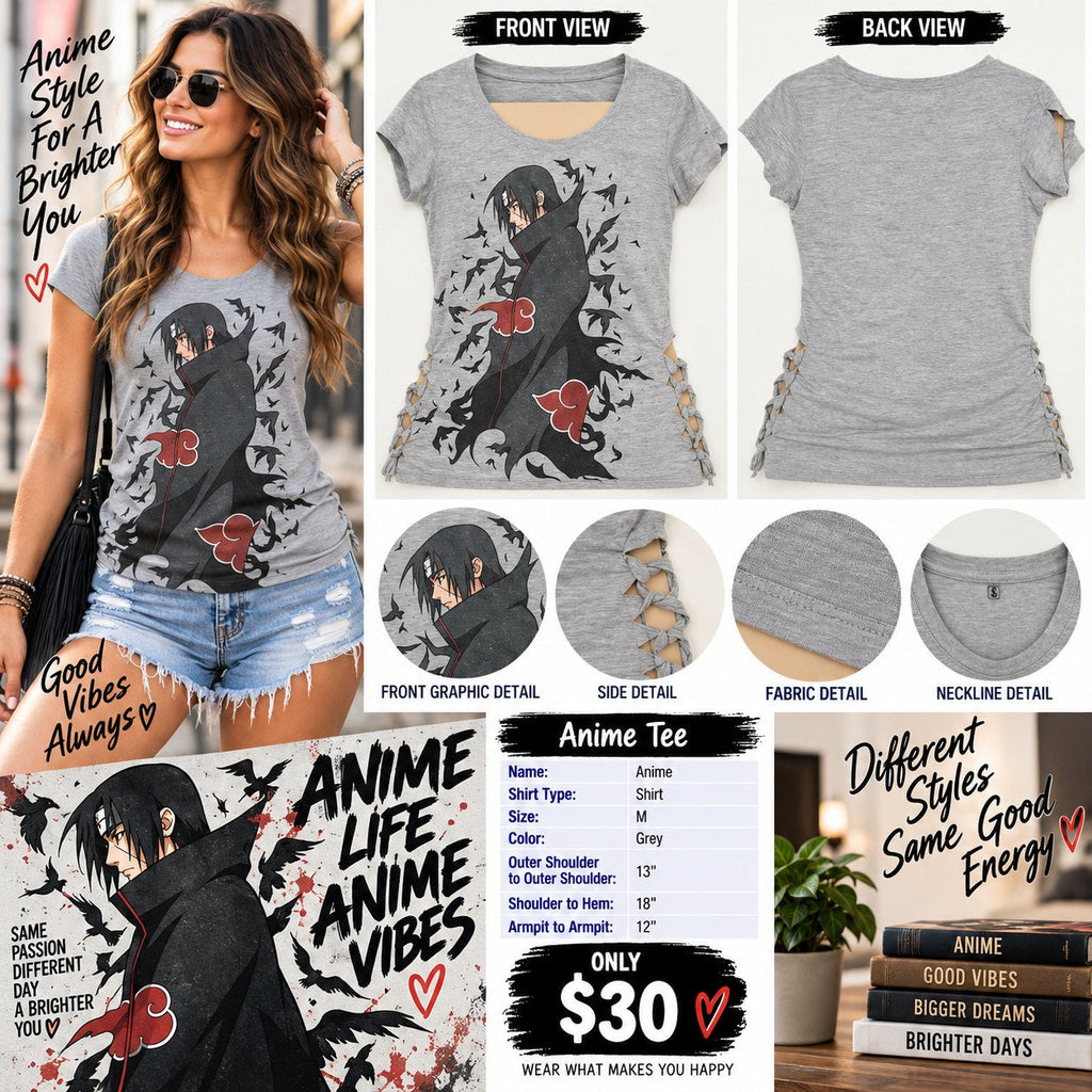 Anime – One-of-a-Kind Women’s M Reworked Shirt - details and styling
