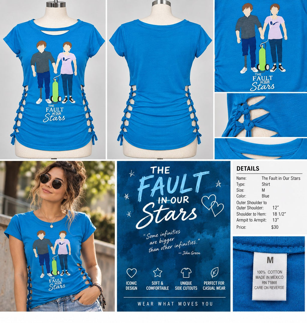 The Fault in Our Stars – One-of-a-Kind Women’s M Reworked Shirt - details and styling