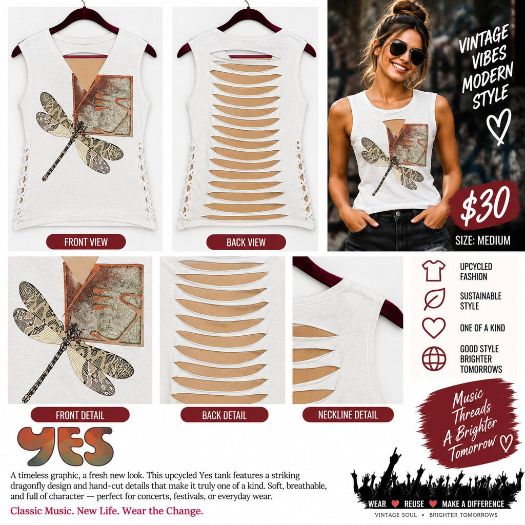 Yes – One-of-a-Kind Women’s M Reworked Tank - details and styling